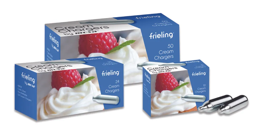 Mosa F0050 N2O Cream Charger, 8g Steel, NSF Certified, Halal, 50 per Box - 1/Box