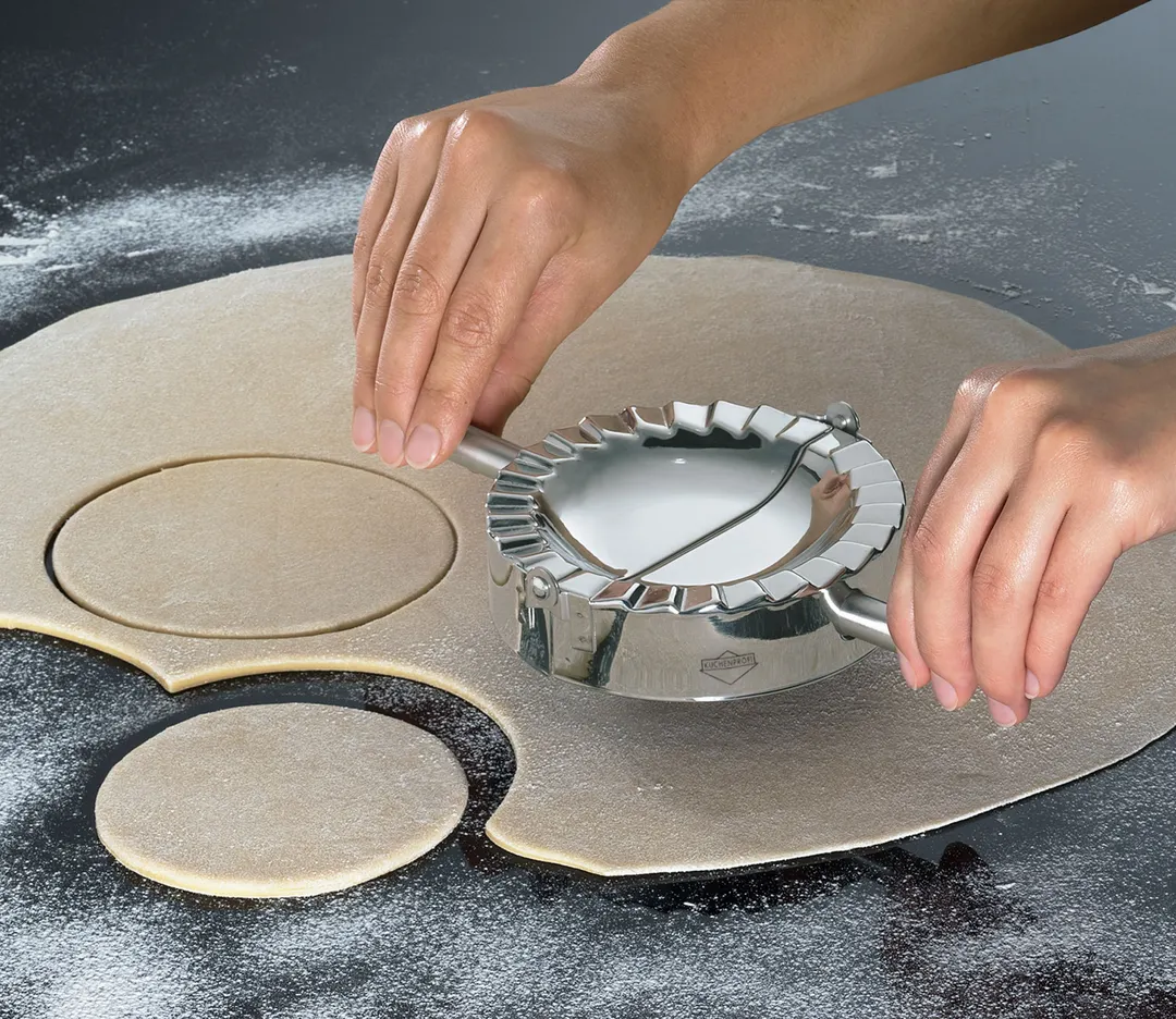 Kuechenprofi K0803512800 Ravioli Press, 3-3/10" Large Handles, Stainless Steel, Dishwasher‑Safe