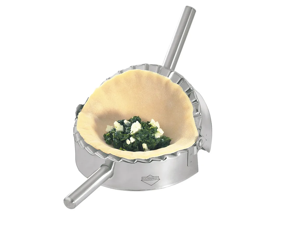 Kuechenprofi K0803552800 Ravioli Press 4" Diameter Stainless Steel Mold Large Handles - 1/Each