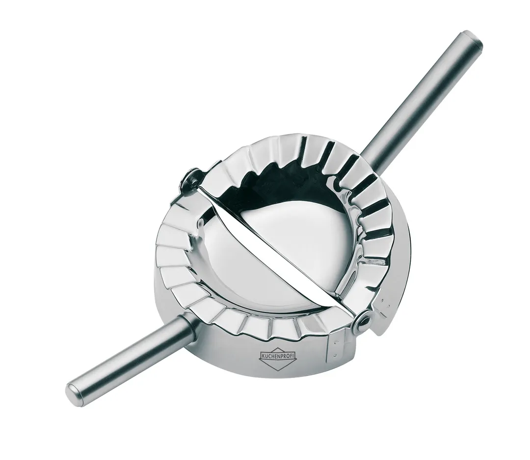 Kuechenprofi K0803552800 Ravioli Press 4" Diameter Stainless Steel Mold Large Handles - 1/Each