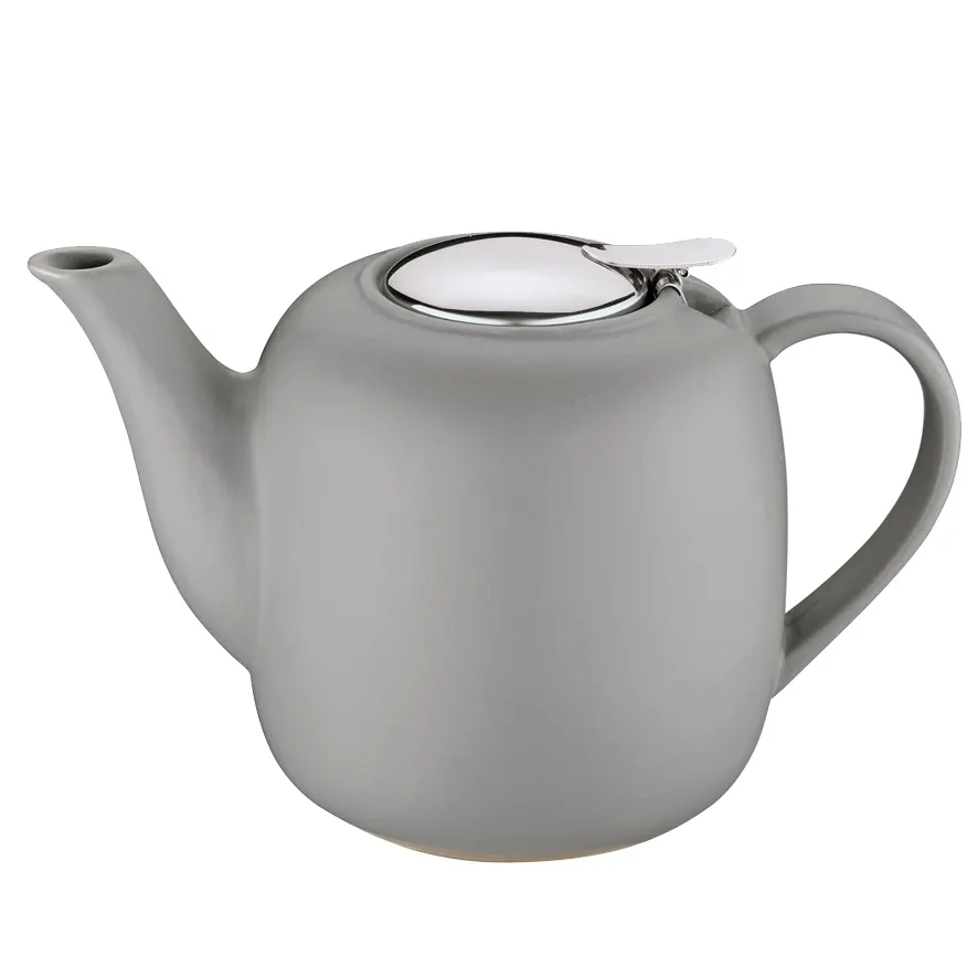 Kuechenprofi K1046001900 London Teapot, 50 Fl Oz Gray Ceramic, 5.5"W x 9.5"D x 5.5"H, Dishwasher Safe