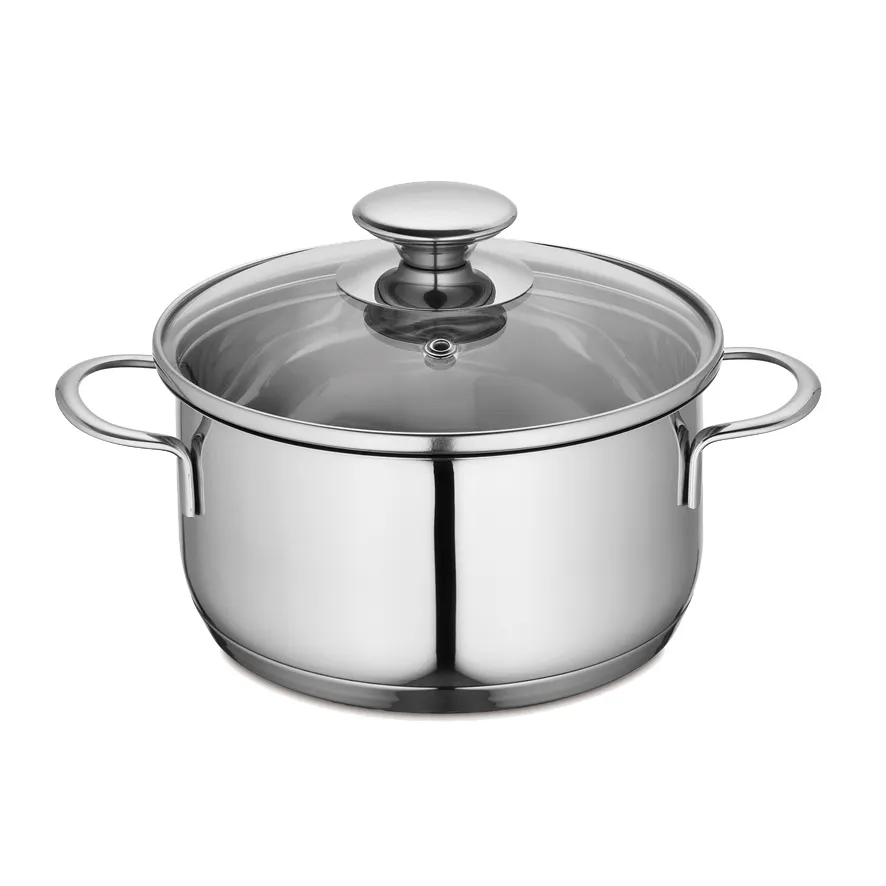 Kuechenprofi K2370702816 Stockpot, 1.6 Qt (6.25" Dia) Stainless with Glass Lid, Induction Ready, 6.25" W x 4.5" D