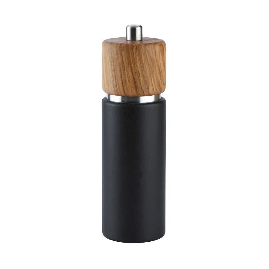 Zassenhaus M023695 Hannover Pepper Mill, 2" x 2" x 7" Matte Black Olive Wood - 1/Each