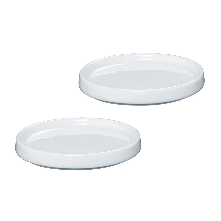 Zassenhaus M036039 - Mill Coaster Set, 2 pcs, 3" White Porcelain Coaster, 3" x 3" x 0.381" - 2/Pack