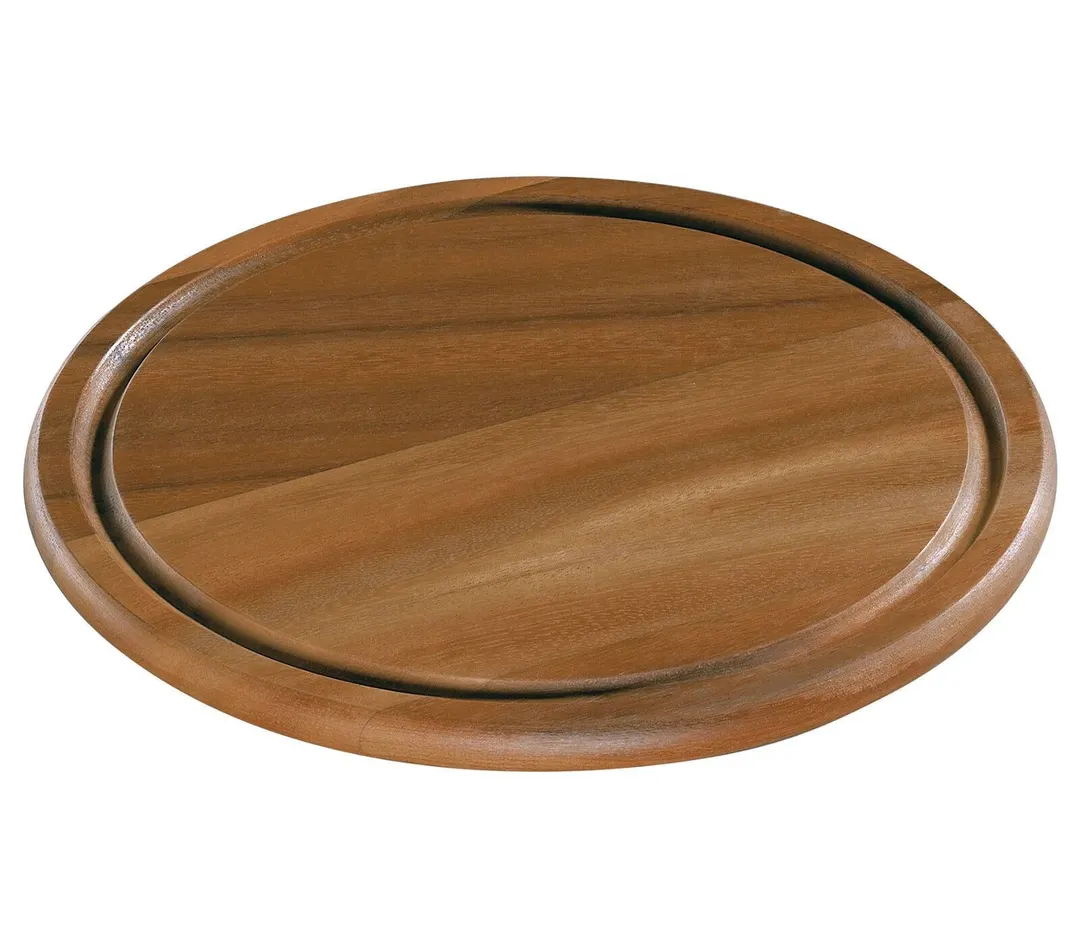 Zassenhaus M055061 - 10" Acacia Wood Cheese and Steak Plate, Round Dinnerware, Natural Finish