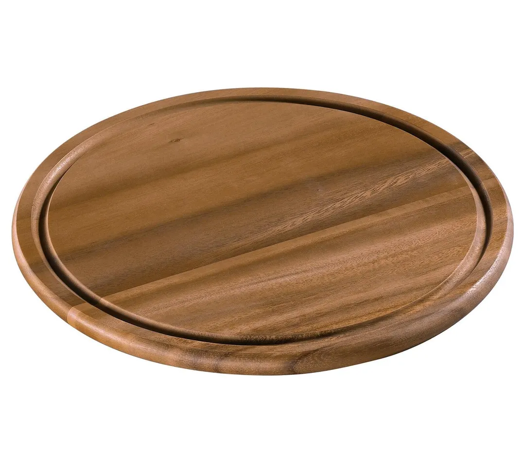 Zassenhaus M055078 - 12" Acacia Wood Cheese Plate, Dinnerware, Natural Finish, Wooden Plate