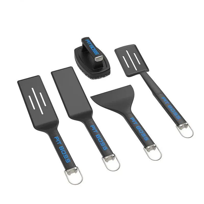Pit Boss ULTIMATE GRIDDLE KIT - 5-Piece Utensil Set, Spatulas, Scraper & Brush - 1/Set