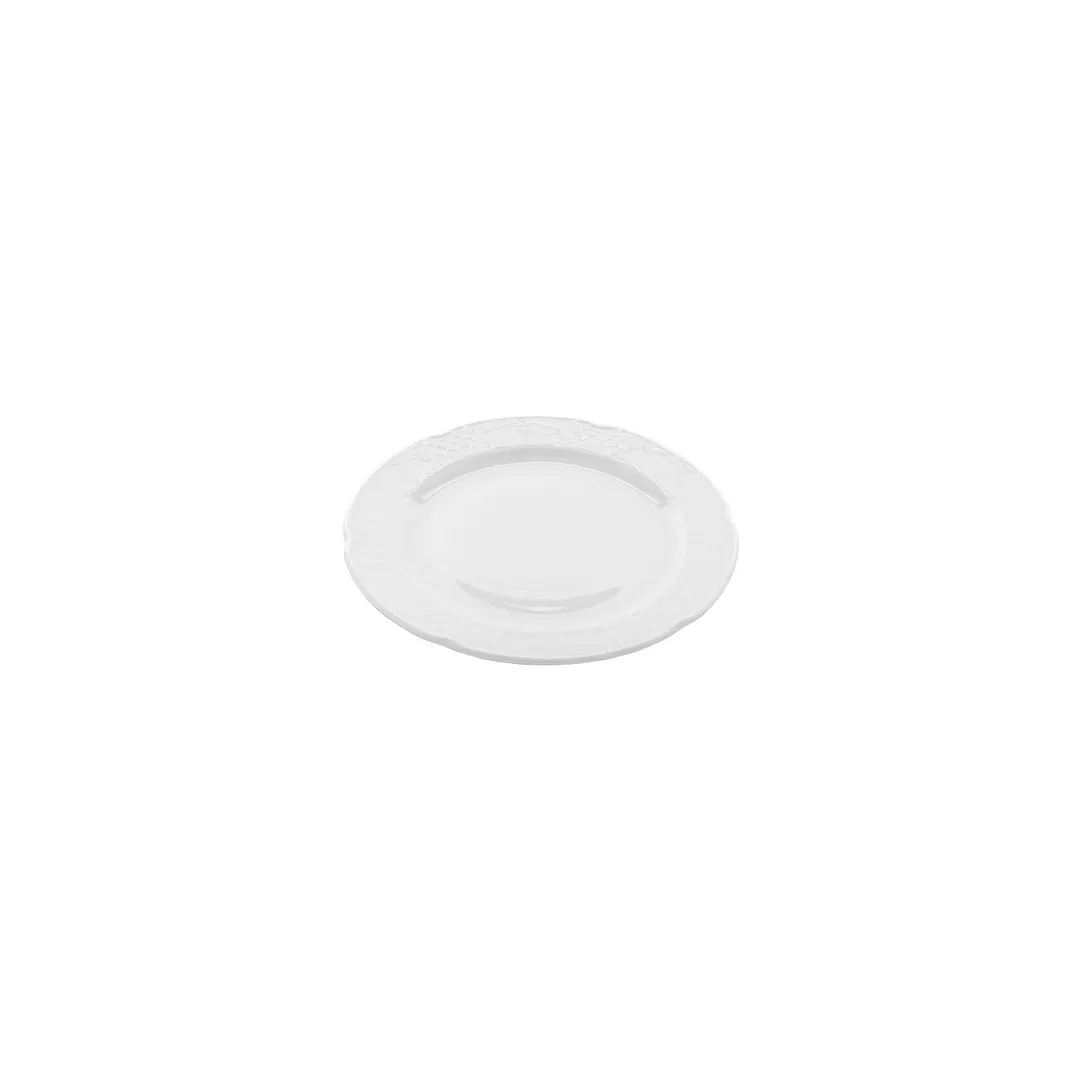 Turgla FLO20DU00 Round Porcelain Dinner Plate, 7.75" Diameter, White, Classic China Tableware