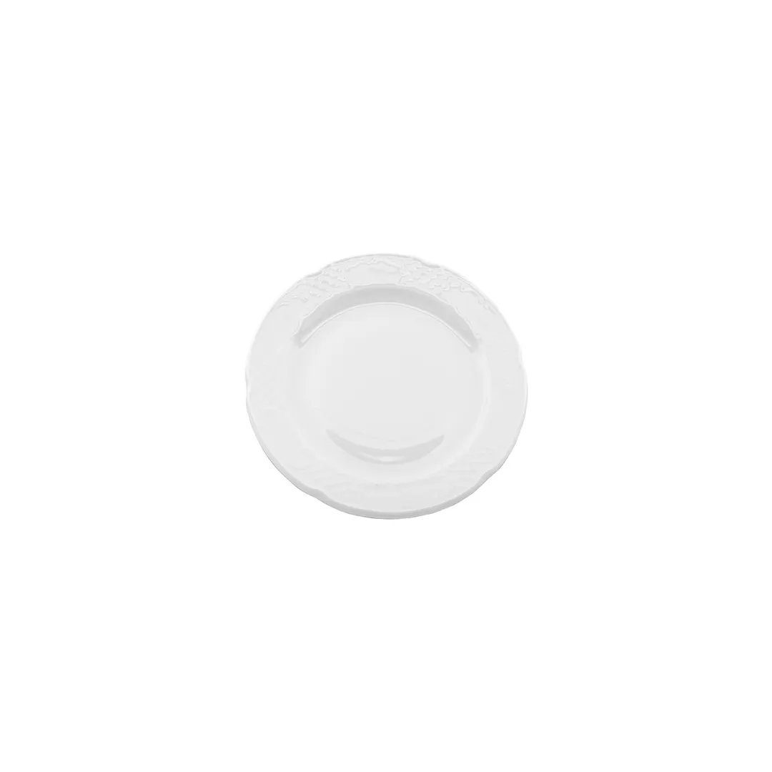 Turgla FLO20DU00 Round Porcelain Dinner Plate, 7.75" Diameter, White, Classic China Tableware