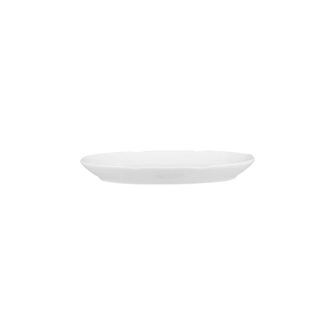 Turgla FLO32KY00 - Oval White Porcelain Flora Platter, 12.5" x 9" x 1.5", White Finish, Porcelain