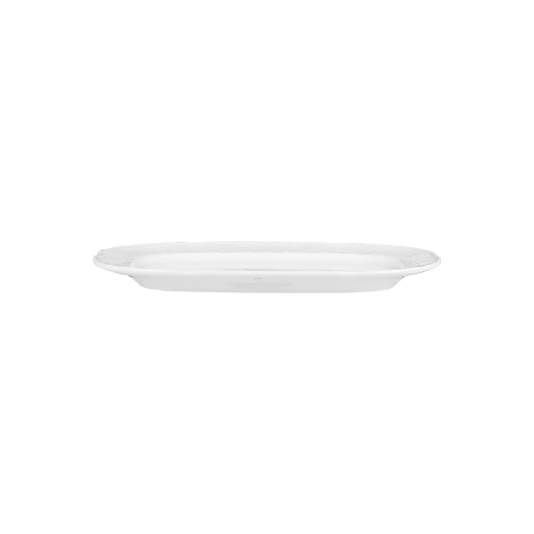 Turgla FLO34KYK00 - White Porcelain Flora Platter, 13" x 9" x 1" Serving Tray, Dinnerware