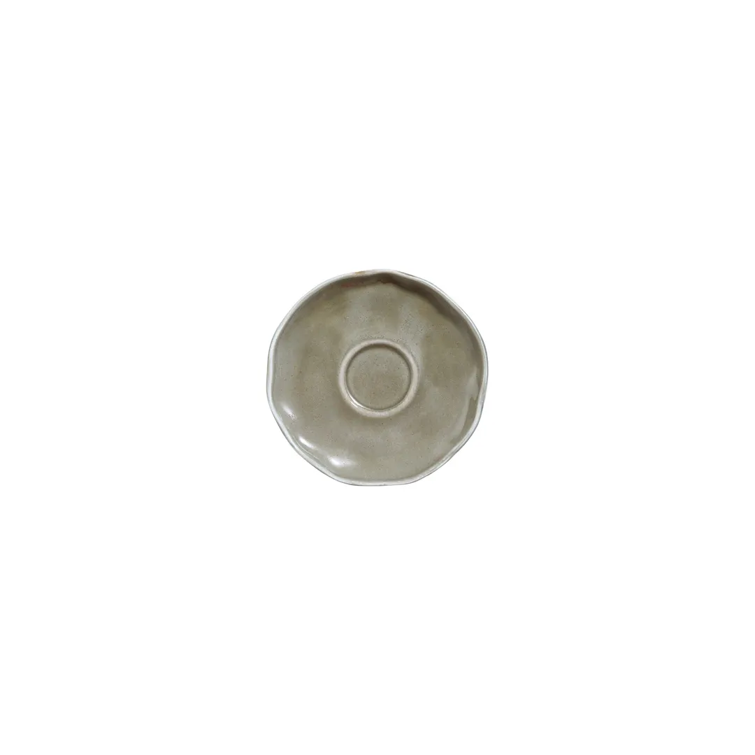 Turgla T-AFRMOS01CT-12 Moss Saucer, 6.25" Diameter Round Porcelain, Organic Green Vitrified Finish