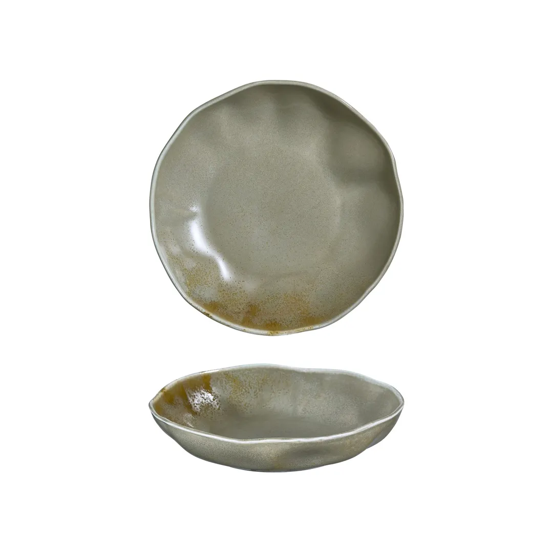 Turgla T-AFRMOS25CK-6 Moss Deep China Plate, 9.75" Diameter, 42 Oz Capacity, Organic Green Porcelain