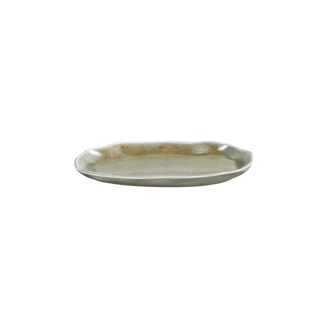 Turgla T-AFRMOS29OV-6 Moss Plate, 11.5" x 6.5" Oval Organic Green Vitrified Porcelain Dinner Plate