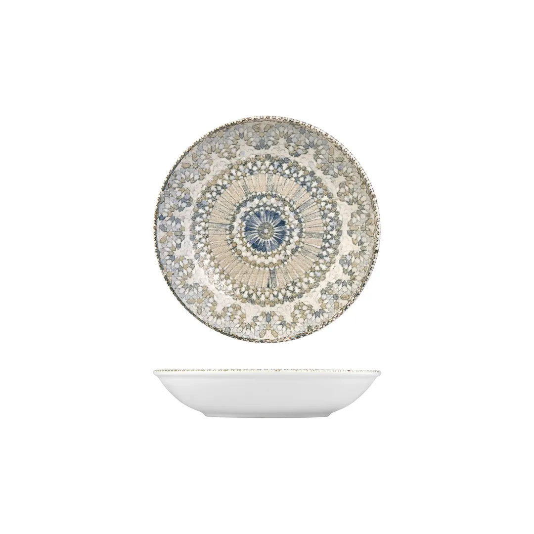 Turgla T-AZFL23CK-6 Azora Deep Plate, 9" Diameter x 1.75" Height, 34 oz, Round Porcelain Vitrified