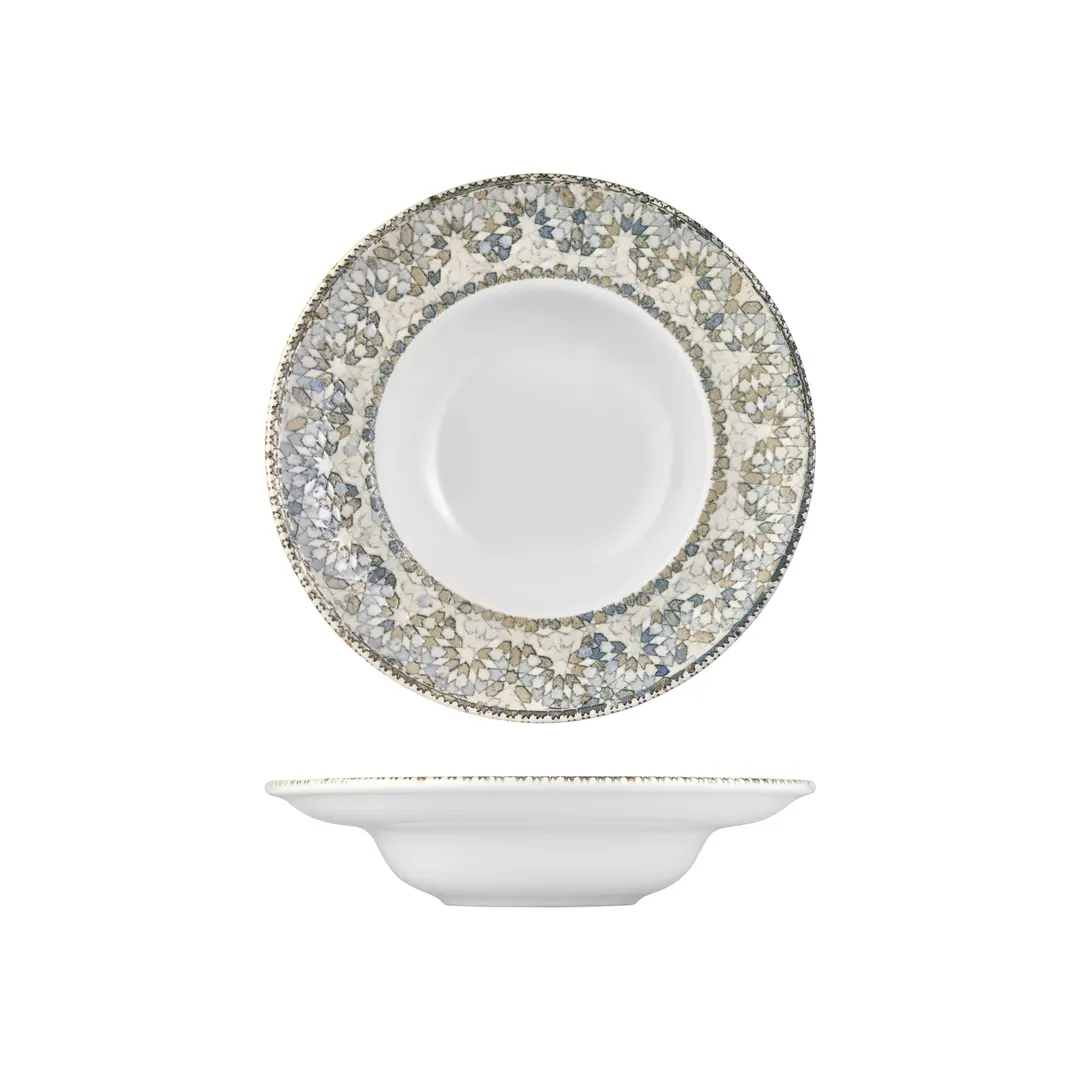Turgla T-AZZT27CK-6 Azora Deep Round Plate, 10.75" Diameter x 2.5" Height, 17 oz Vitrified Porcelain