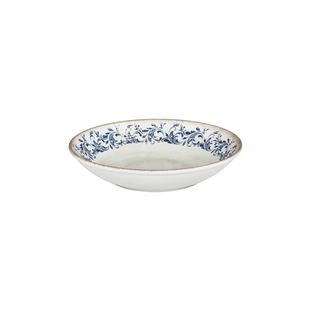 Turgla T-KRAFL25CK-6 Kario Deep Plate, 9.75" Diameter x 2" Height, 44 oz, Round Blue Porcelain