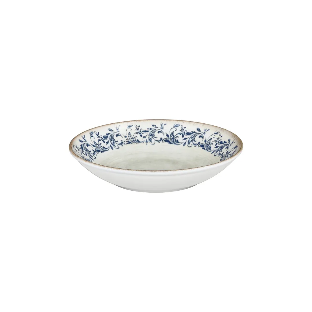 Turgla T-KRAFL25CK-6 Kario Deep Plate, 9.75" Diameter x 2" Height, 44 oz, Round Blue Porcelain