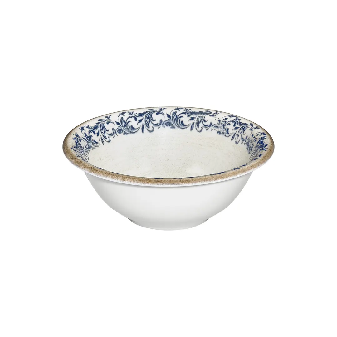 Turgla T-KRAZT15KS-12 Kario Round China Bowl, 6" Dia x 2" H, 12 Oz, Porcelain, Blue Vitrified