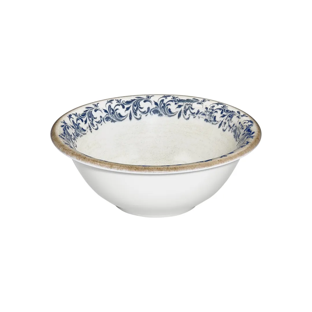 Turgla T-KRAZT16KS-12 Kario Round Bowl, 6.25" Dia x 2.25" H, 17 Oz, Blue Vitrified Porcelain - 1/Each
