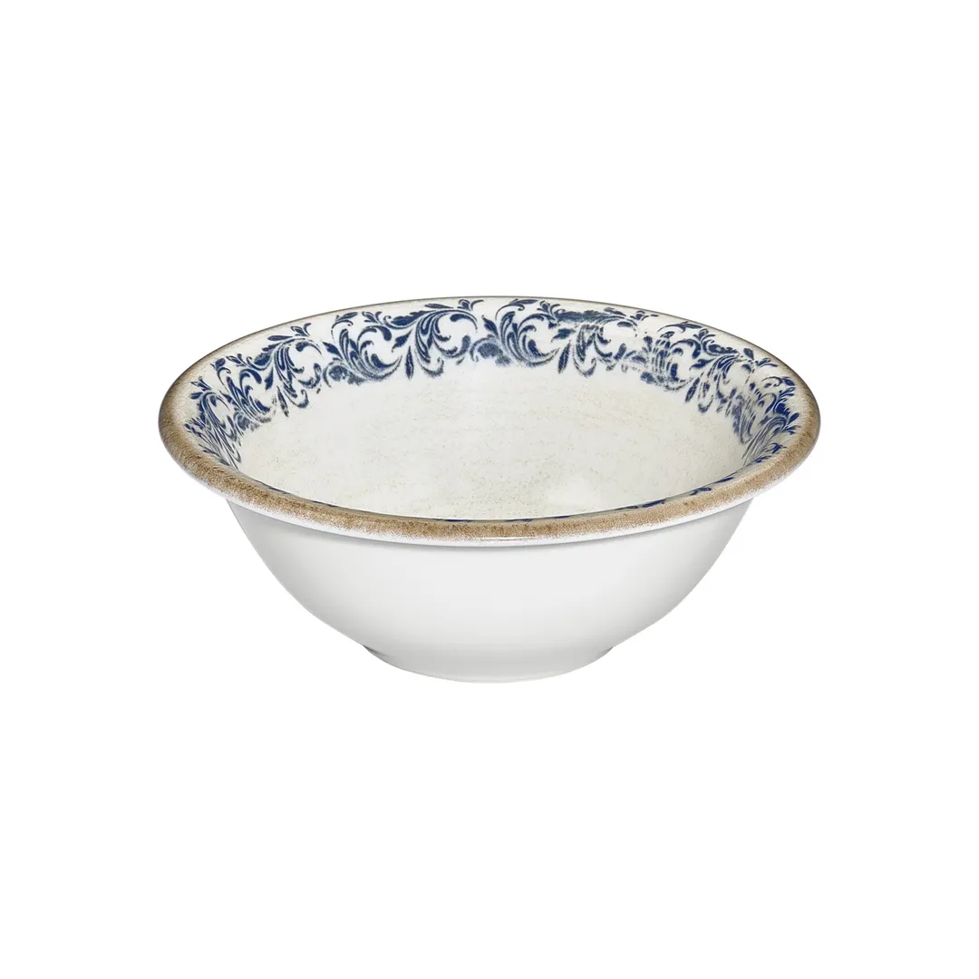 Turgla T-KRAZT16KS-12 Kario Round Bowl, 6.25" Dia x 2.25" H, 17 Oz, Blue Vitrified Porcelain - 1/Each
