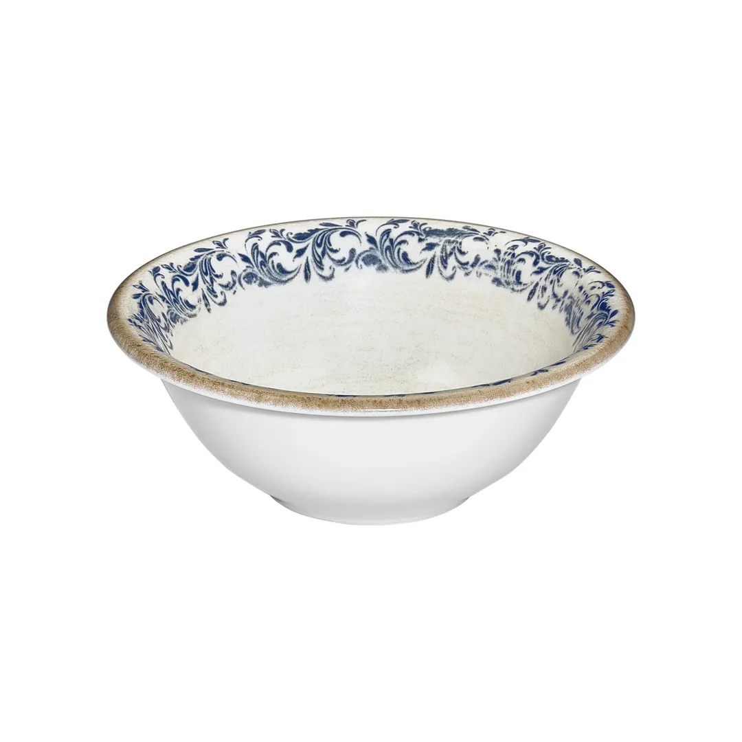 Turgla T-KRAZT18KS-12 - 7" Round Blue Porcelain Bowl, 22 Oz, Vitrified Finish - 1/Each