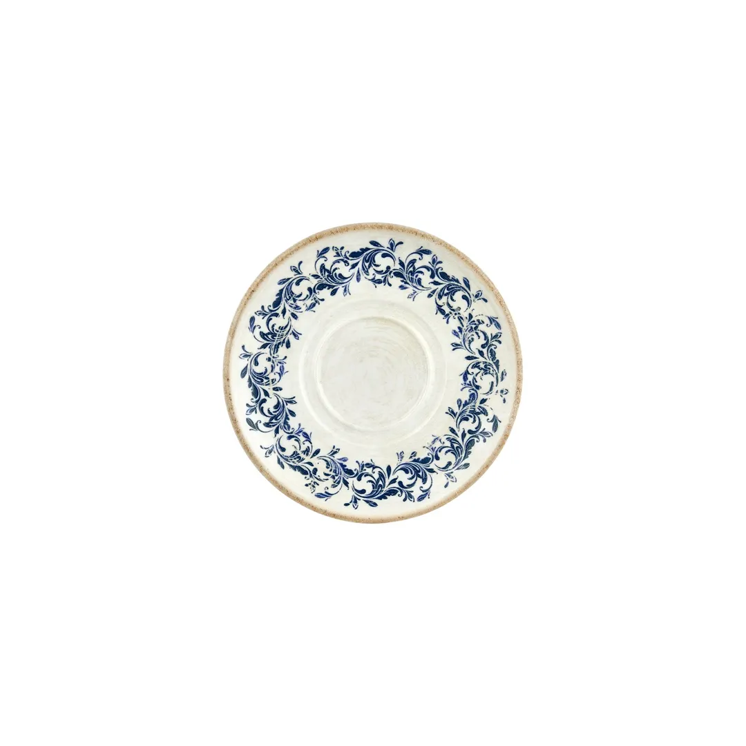 Turgla T-KRAZT19KNS-12 Kario Round Saucer, 7.5" Diameter, Blue Vitrified Porcelain