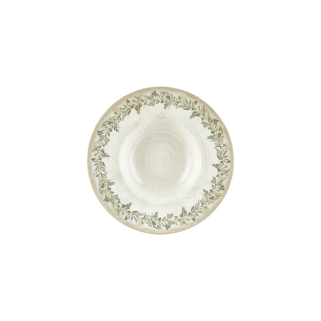 Turgla T-OLVGT25CK-6 Oliva Round Plate, 9.75" x 2" , 14 oz Green Vitrified Porcelain