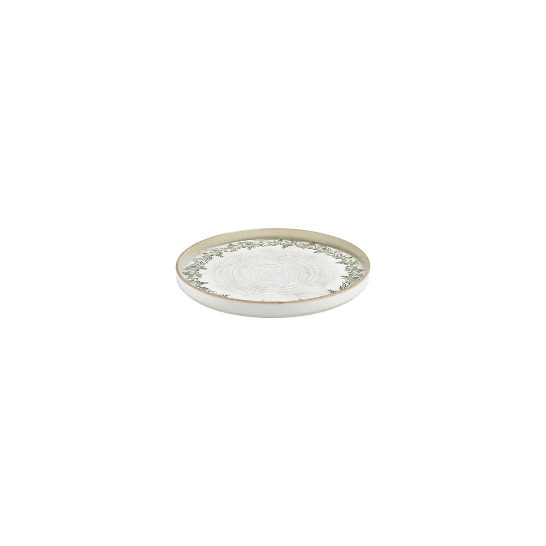 Turgla T-OLVHL19RD-6 Oliva Plate, 7.5" Round Green Vitrified Porcelain Dinnerware Plate