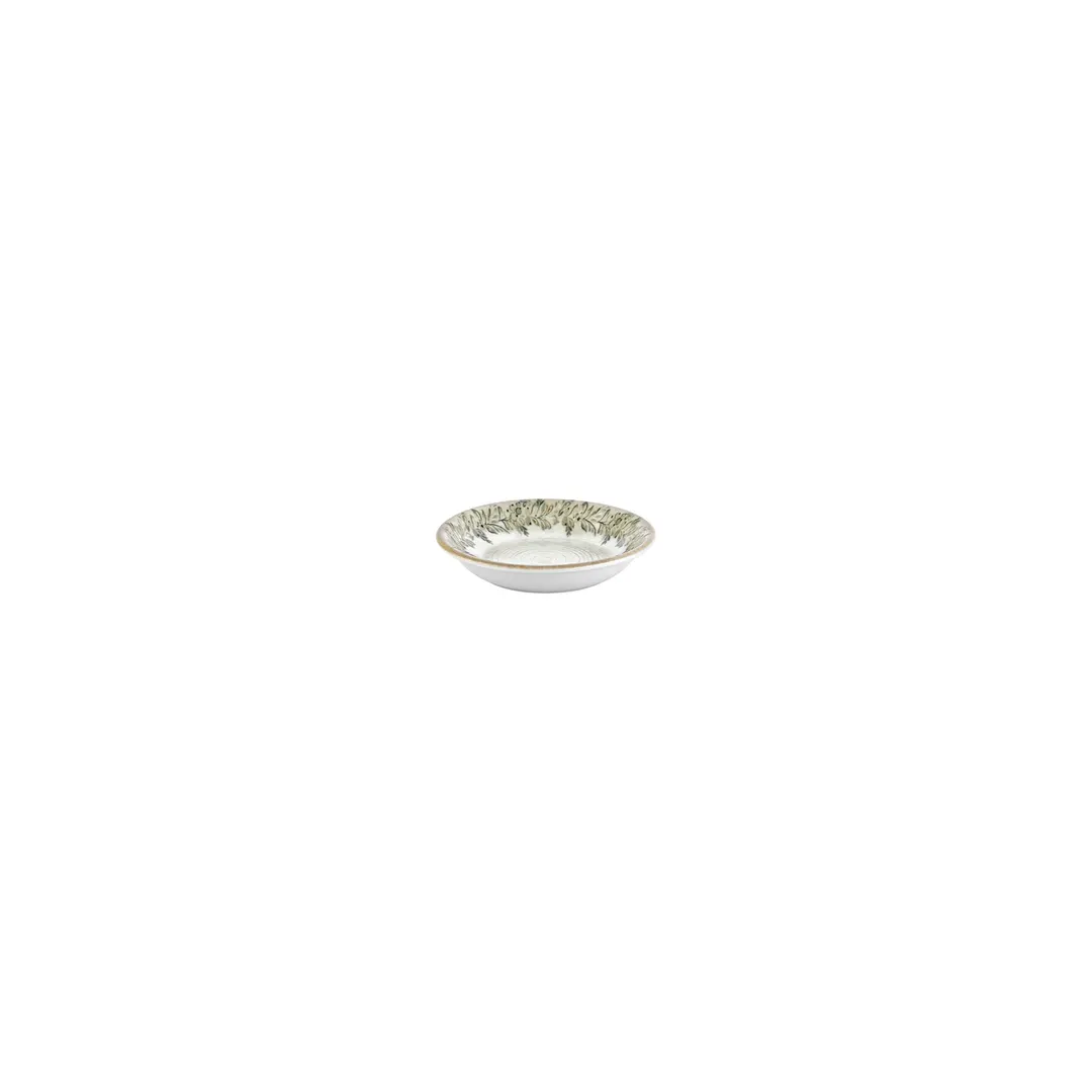 Turgla T-OLVZT11CK-24 Oliva Deep Round Plate, 4.25" Diameter x 1" Height, Green Vitrified Porcelain