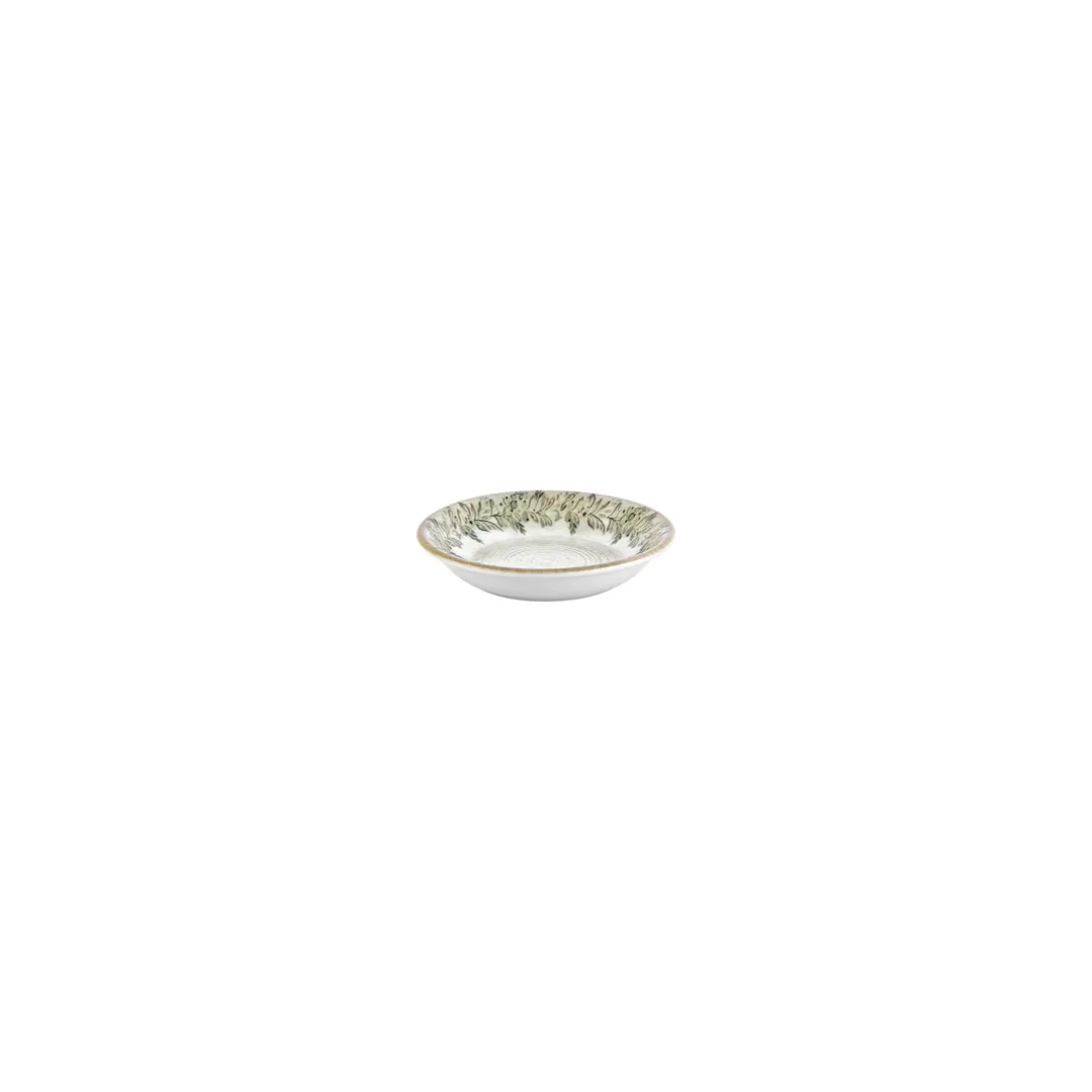 Turgla T-OLVZT13CK-24 Oliva Deep Round China Plate, 5" Dia x 1" H, 5 oz, Green Vitrified Porcelain