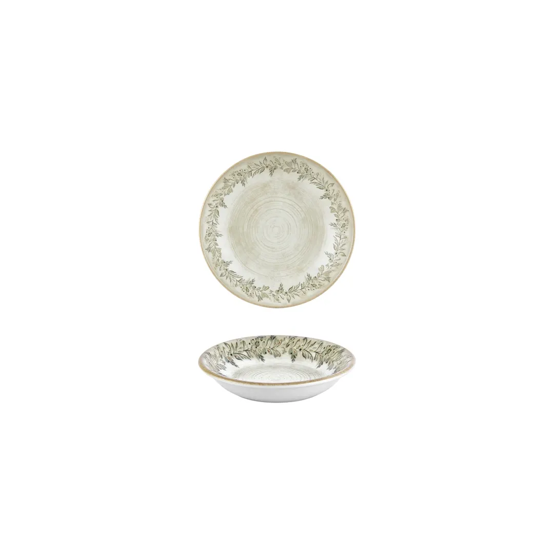 Turgla T-OLVZT15CK-24 Oliva Plate, 6" Diameter x 1.25" Height, 7 oz, Green Vitrified Porcelain