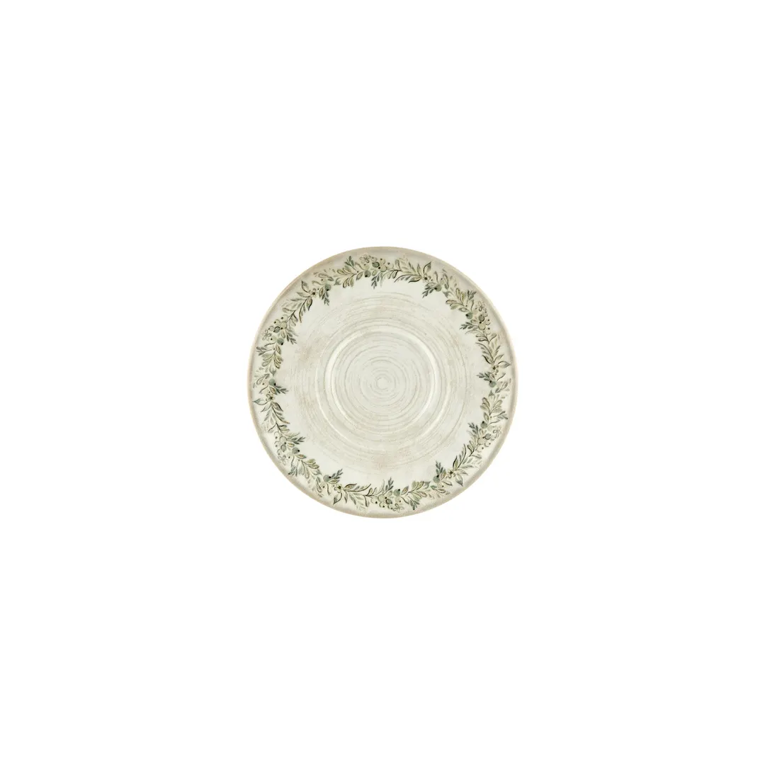 Turgla T-OLVZT19KNS-12 Olivia Saucer, 7.5" Diameter Round Green Porcelain Vitrified Cupware