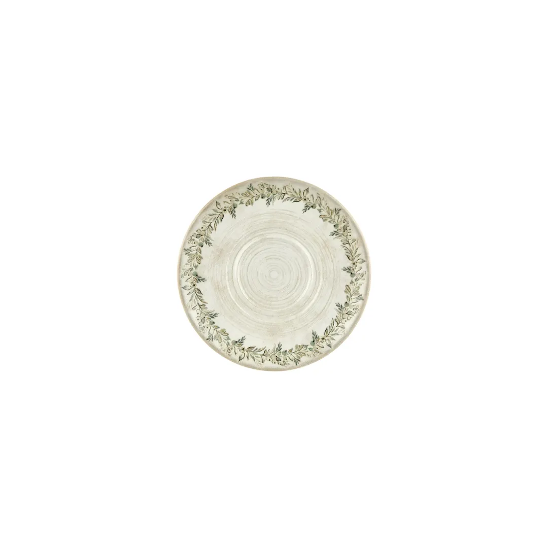 Turgla T-OLVZT19KNS-12 Olivia Saucer, 7.5" Diameter Round Green Porcelain Vitrified Cupware