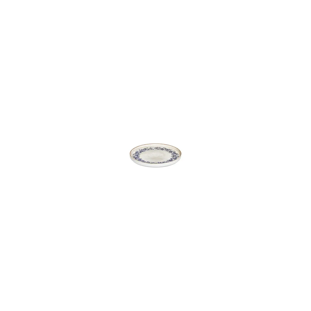 Turgla T-RKRAHL09CK-24 Kario Deep Round Plate, 3.5" Diameter x 1" Height, Blue Vitrified Porcelain