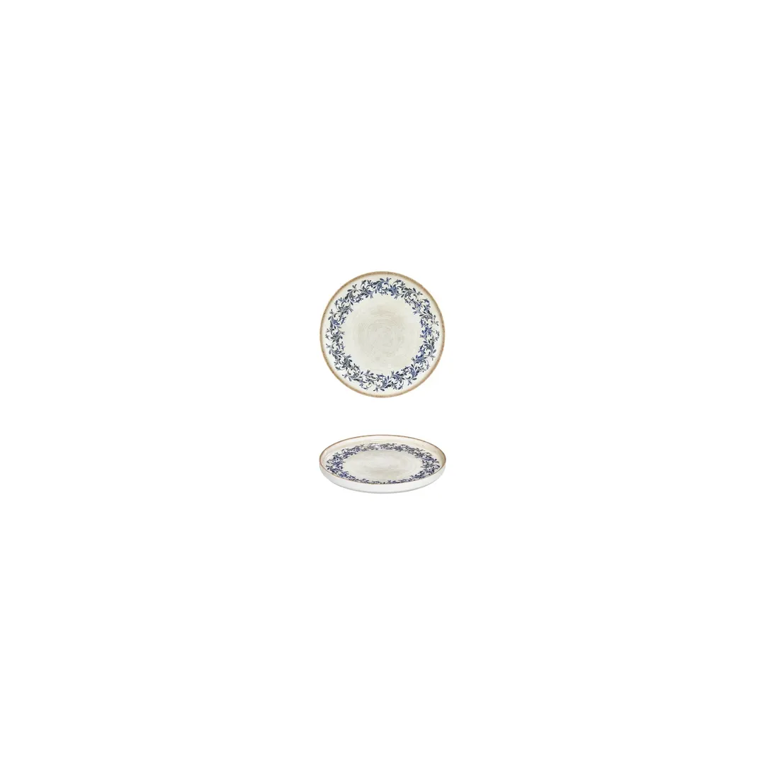 Turgla T-RKRAHL09CK-24 Kario Deep Round Plate, 3.5" Diameter x 1" Height, Blue Vitrified Porcelain