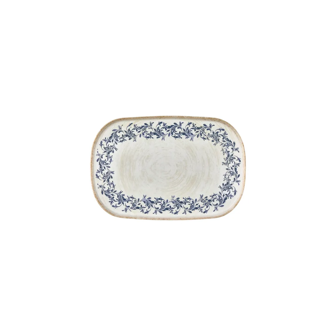 Turgla T-RKRAHL34OV-6 Oval China Platter, 13.5" x 9" x 0.75" Porcelain, Blue Finish - 1/Each