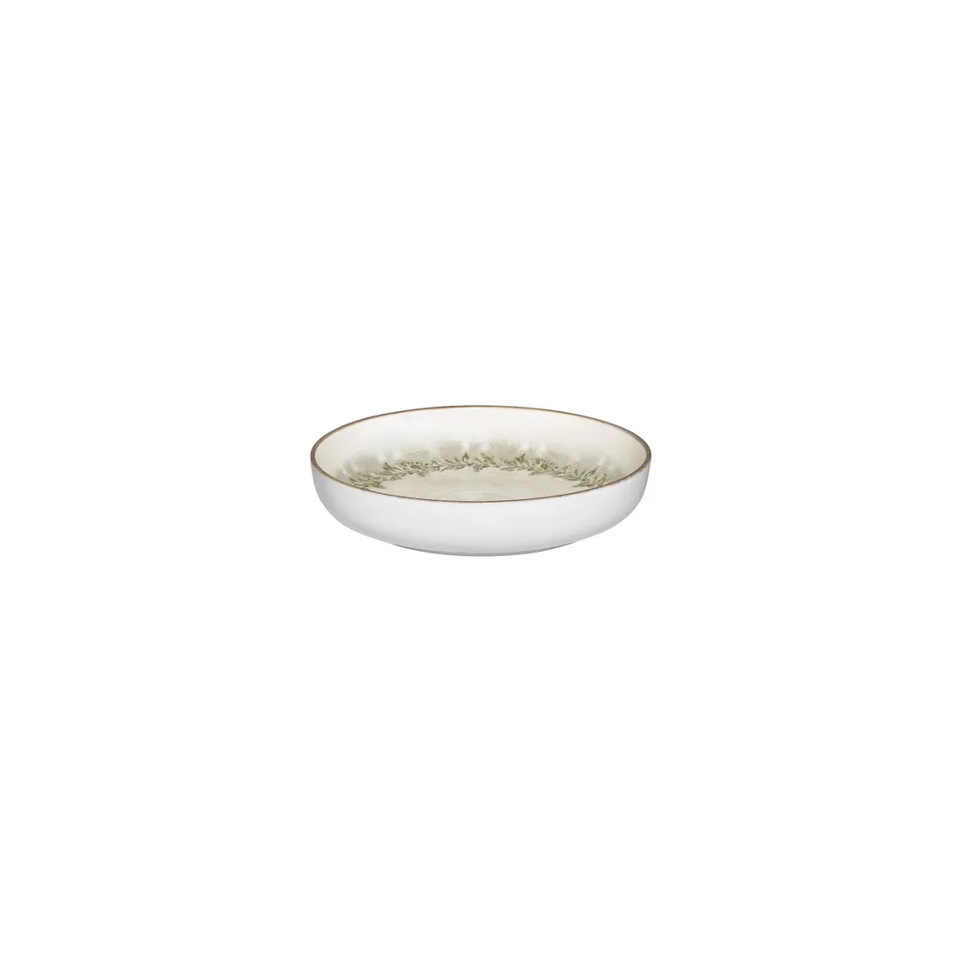 Turgla T-ROLVCP19CK-6 Round China Plate, 7.5" Dia x 1.5" H, 24 oz, Green Vitrified Porcelain