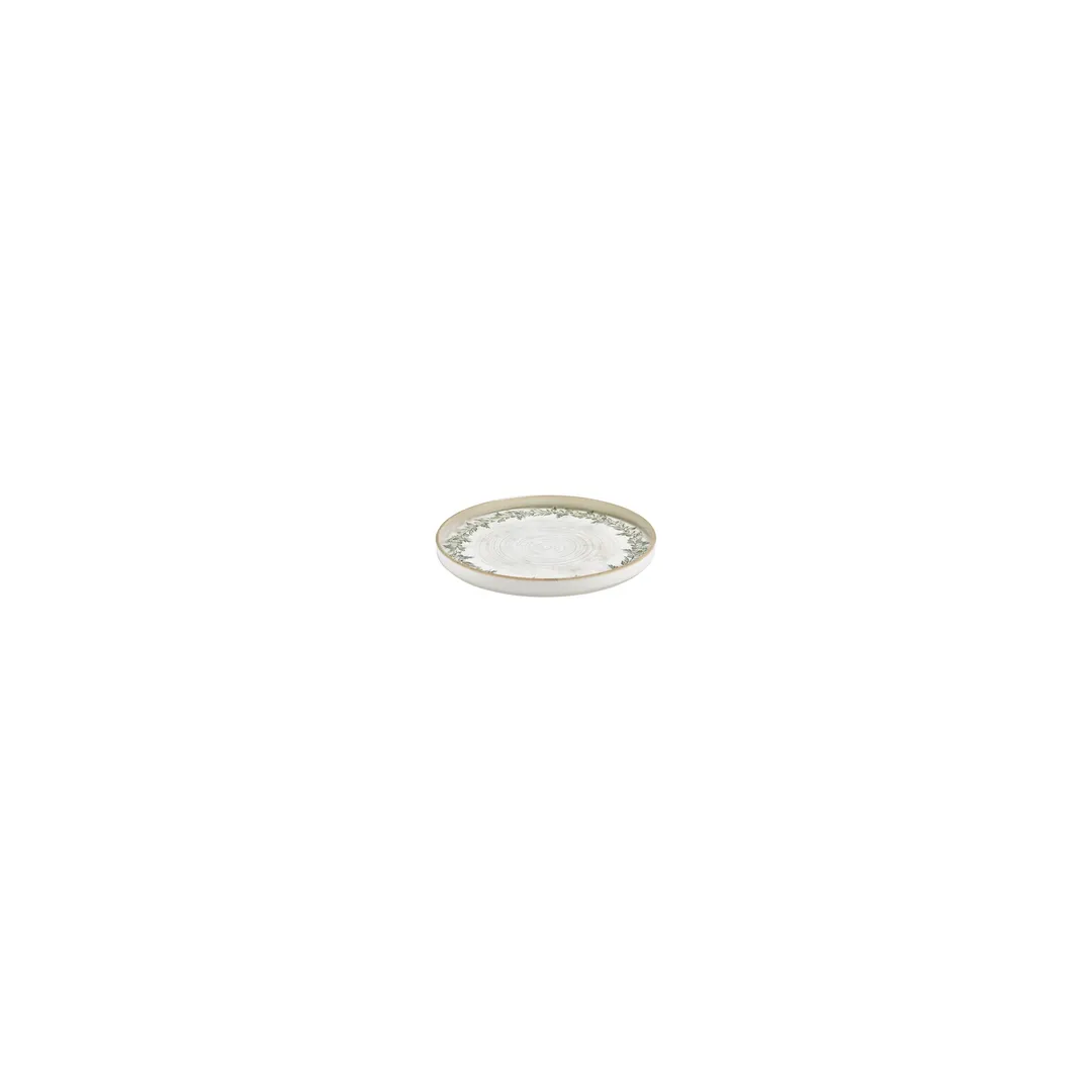 Turgla T-ROLVHL11CK-24 Oliva Round Plate, 4.25" Dia x 1" H, Porcelain, Green Vitrified Finish
