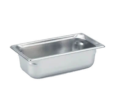Vollrath 90342 Super Pan 3® 1/3 GN Food Pan, 4" Deep, 3.9 Qt, 22‑Gauge 300 Steel, Ramped Sides