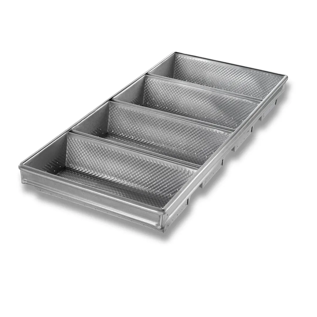 Chicago Metallic 41145 - 4-Pan Hearth Bread Set, 12-3/8" x 26-1/16", 22-Gauge Aluminized Steel, Set