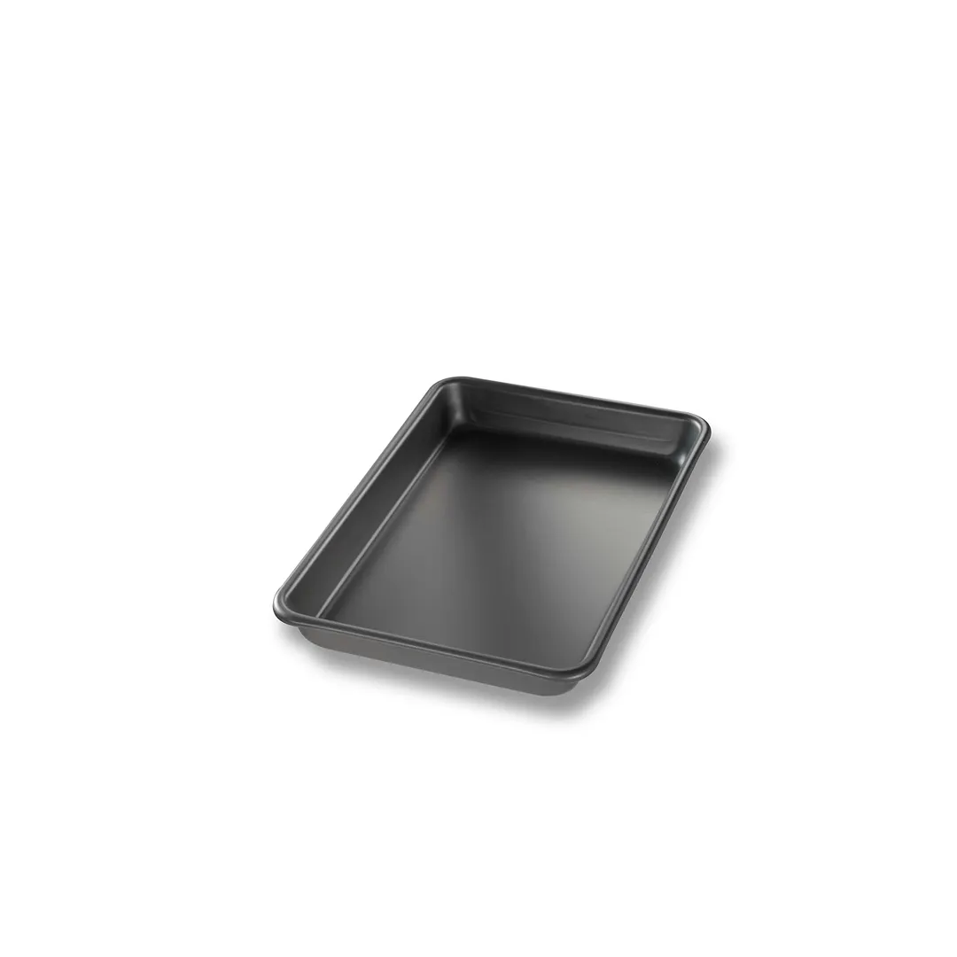 Chicago Metallic 41854 - 6" x 9.75" Eighth-Size Sheet Pan, 16ga Anodized Aluminum, Curled Rim