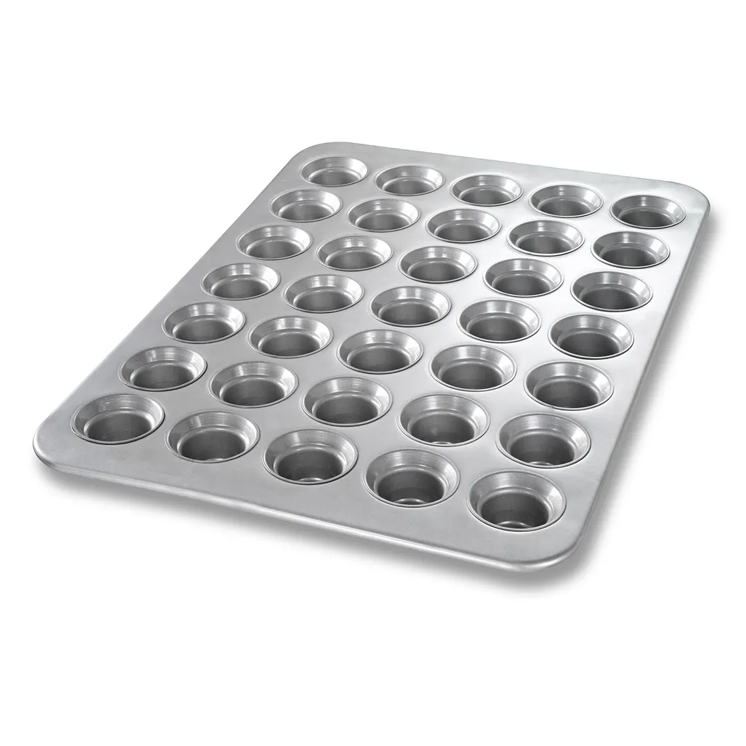 Chicago Metallic Bakeware 42756 Mini Crown Muffin Pan, 35‑Cup 2‑3/4" Muffins, Steel, Made in USA