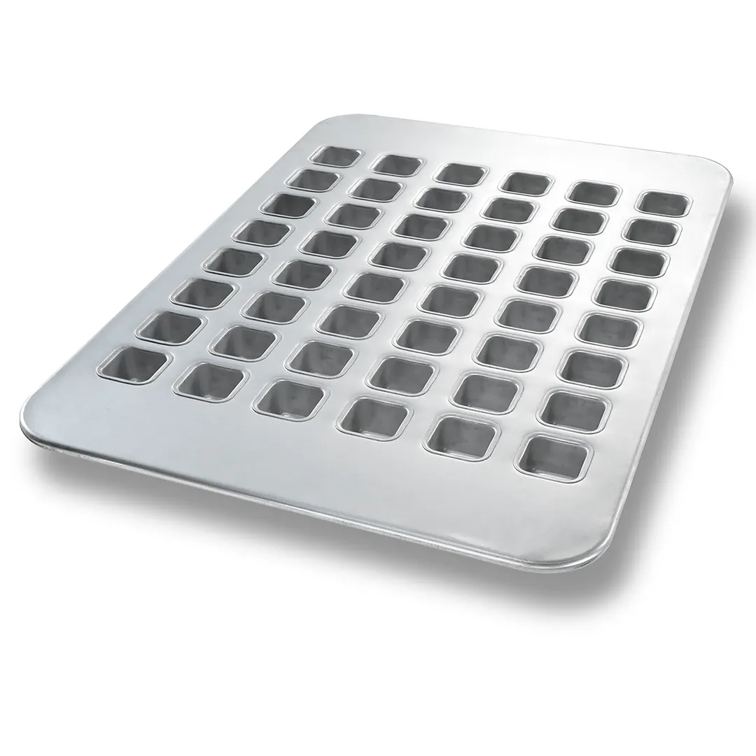 Chicago Metallic 42865 Brownie Bite Pan, 17½" x 25¾" Steel, 48 Squares, Silicone Glaze, Non‑PFAS, USA