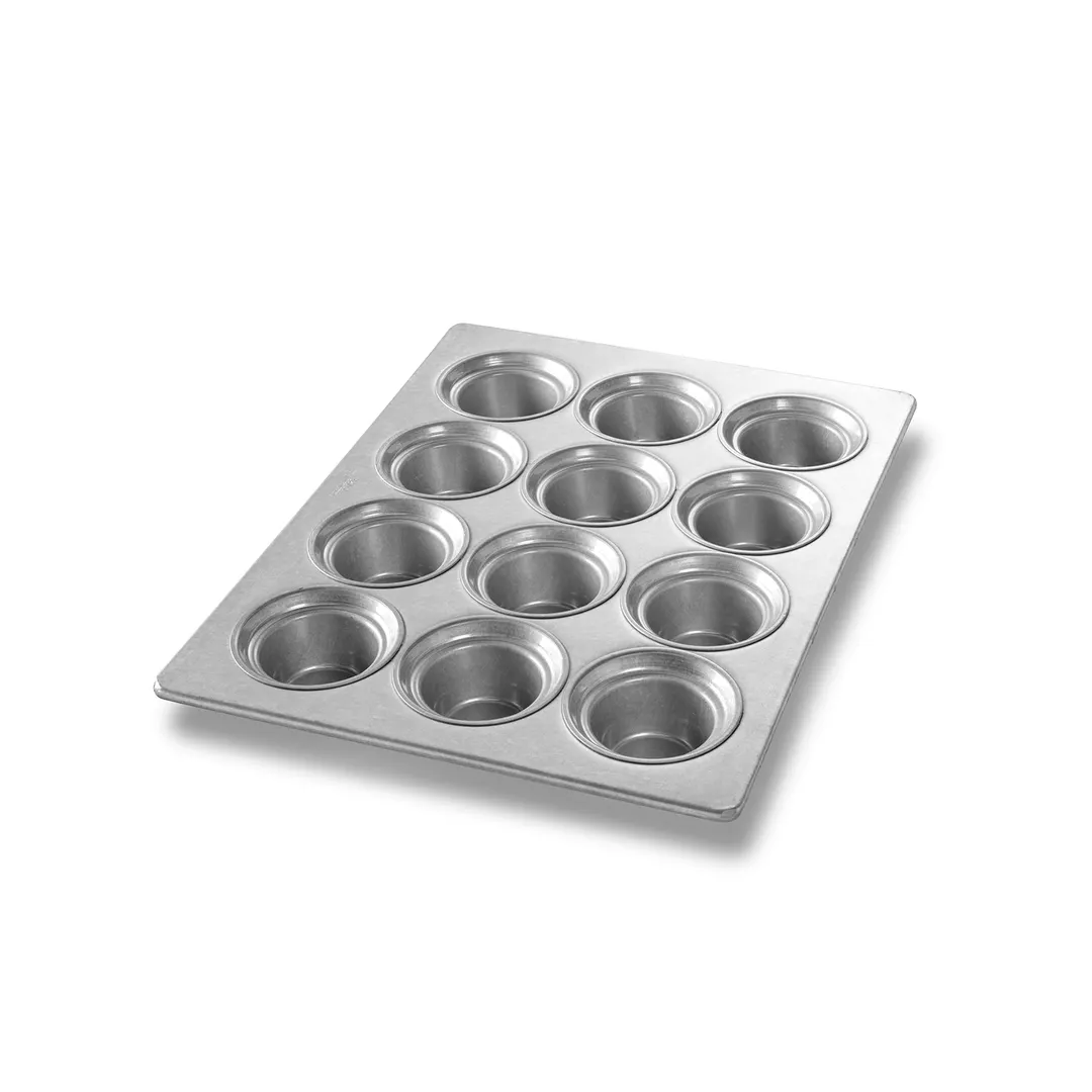 Chicago Metallic Bakeware 43025 Muffin Pan, 12 Cup 3‑5/8" Muffins, Steel, AMERICOAT® Silicone Glaze