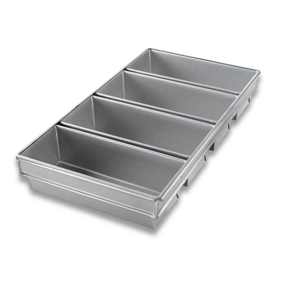 Chicago Metallic 44765 Bread Pan Set, 4 Pans 12" x 5", 26ga Aluminized Steel, AMERICOAT® ePlus, 1/Set