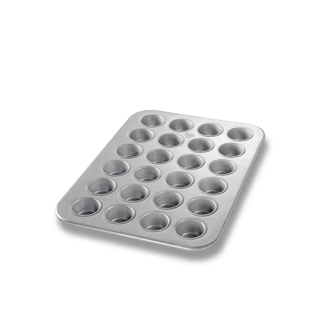 Chicago Metallic Bakeware 45245 Mini Muffin Pan - 13½" x 17⅞", 24 Cup, 2.1 oz, 26‑Gauge Steel, AMERICOAT® ePlus Glaze, Non‑PFAS, Made in USA