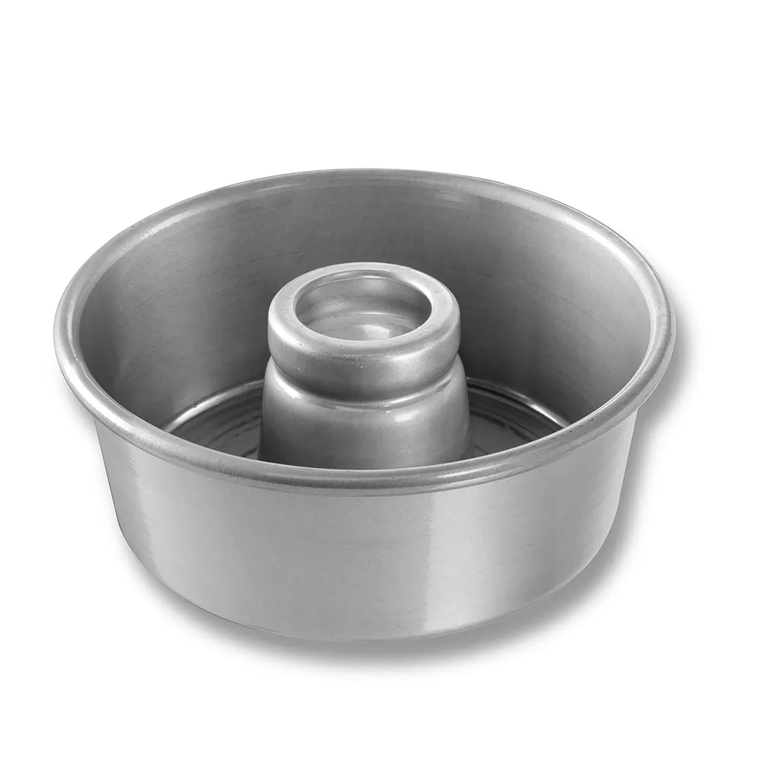 Chicago Metallic 46530 Angel Food Cake Pan, 7-1/2" Dia. 3-1/16" Deep, 60 oz., 15-Gauge Aluminum