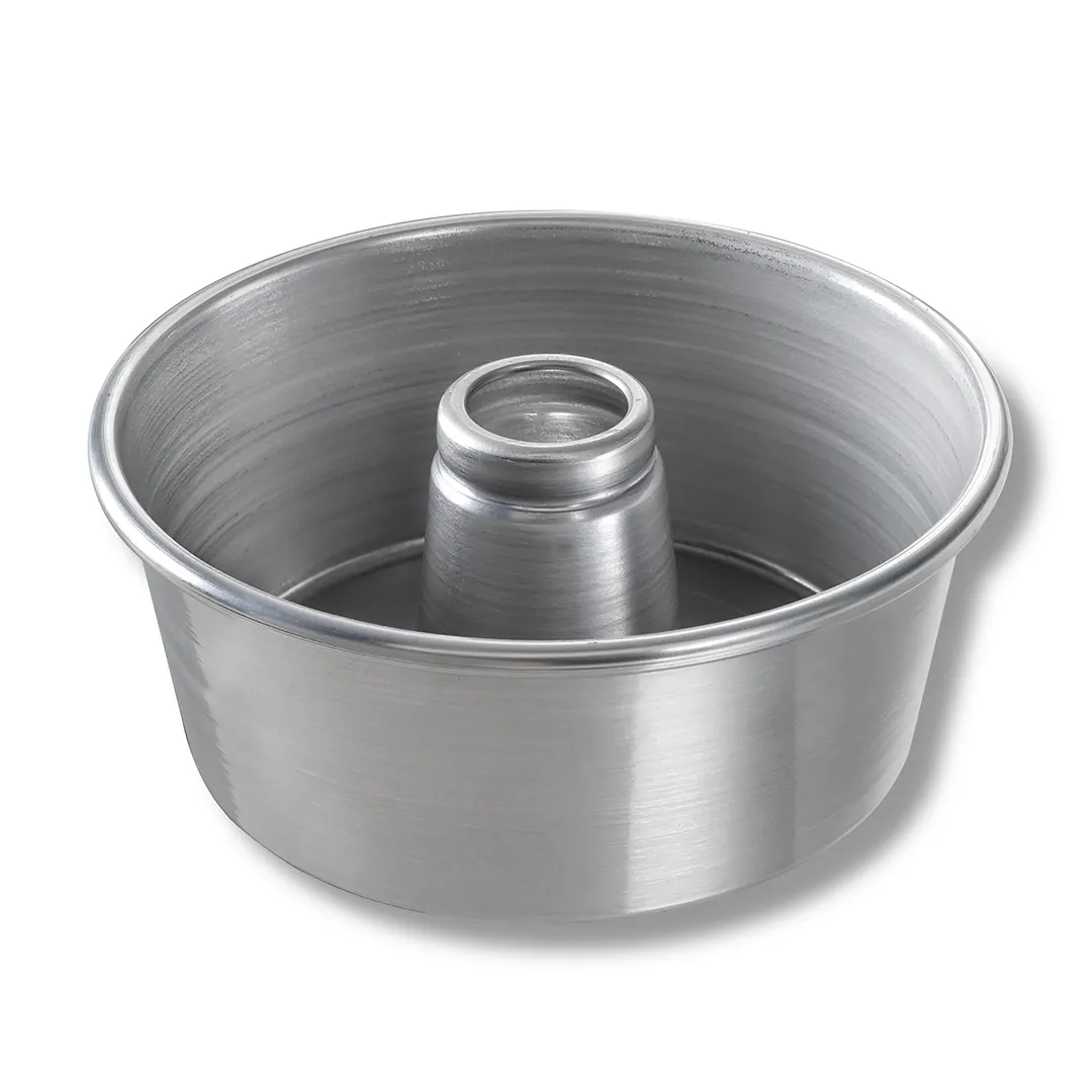 Chicago Metallic Bakeware 46550 Angel Food Cake Pan, 9" Diameter x 4" Deep, 128 oz, 15‑Gauge Aluminum