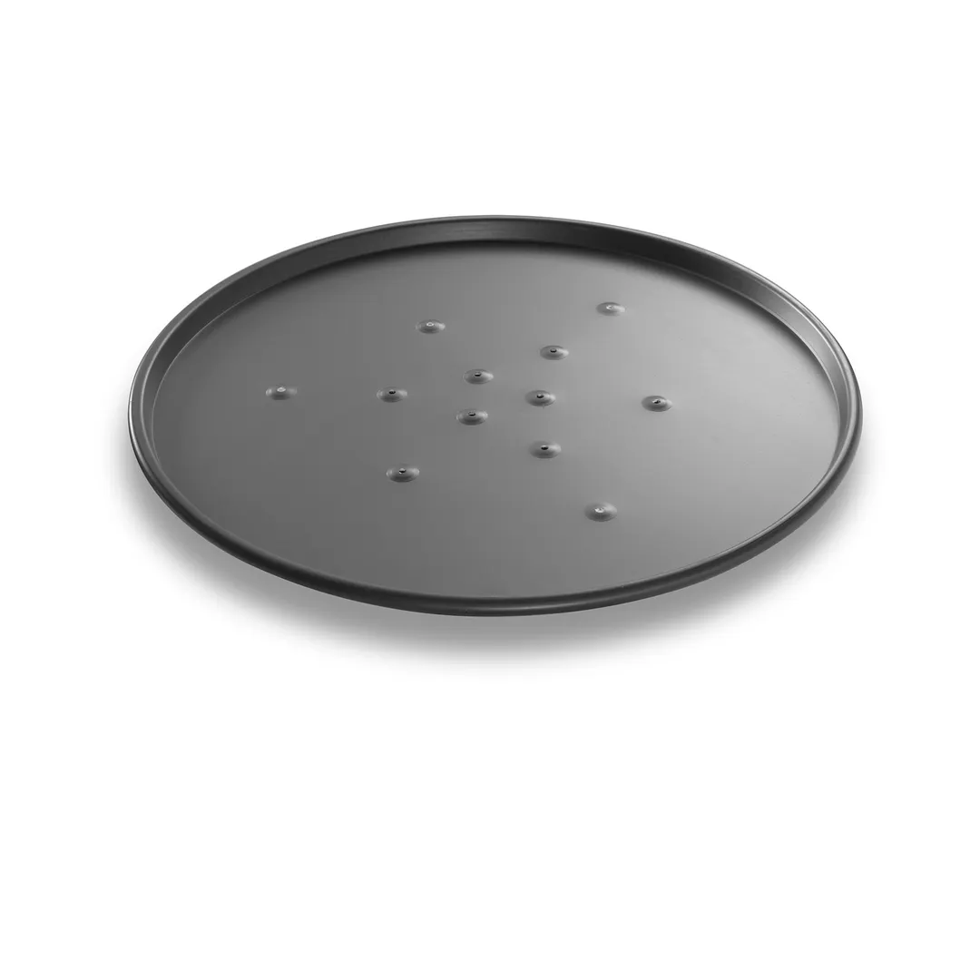 Chicago Metallic Bakeware 49128 – 12" Perforated Pizza Pan, 3/8" Deep, 14‑Gauge Aluminum, Made in USA